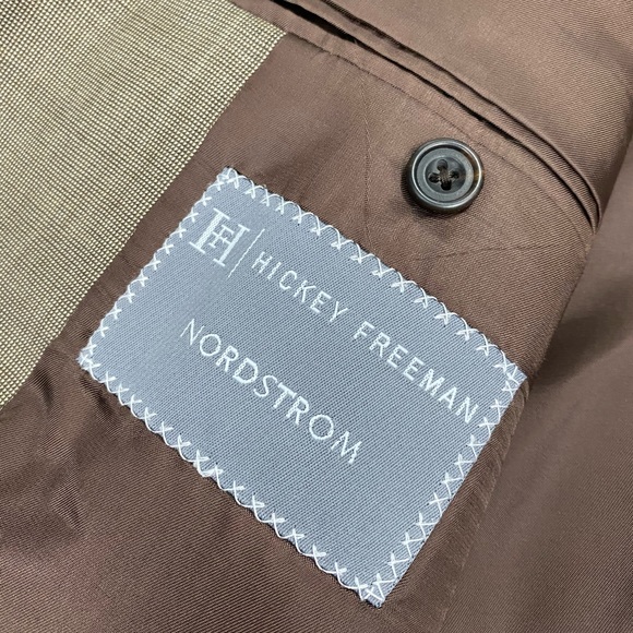Hickey Freeman Tan Tic Weave Sport Coat 44L Long